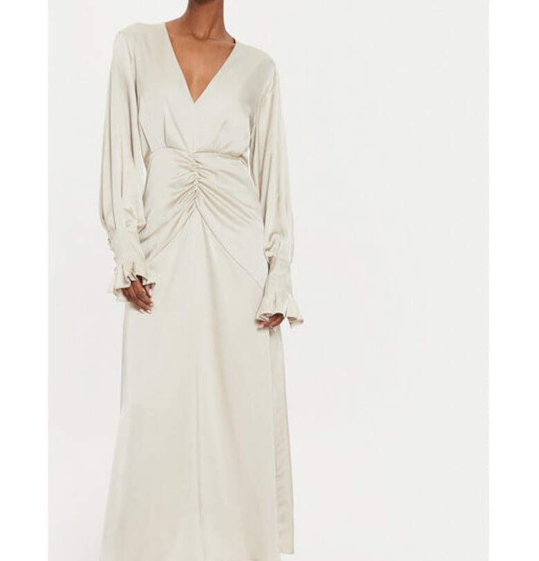 Дамска рокля -  303941314 - Рециклиран полиестер/вискоза - Бежов - Бежов Karen by Simonsen