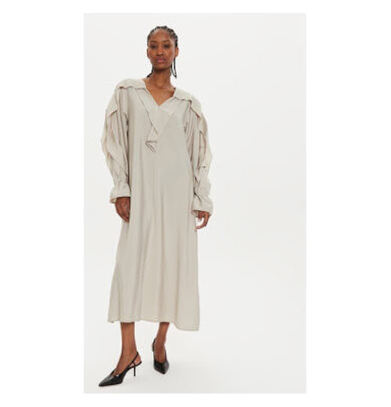 Дамска рокля -  303941338 - Вискоза - Бежов - Бежов Karen by Simonsen