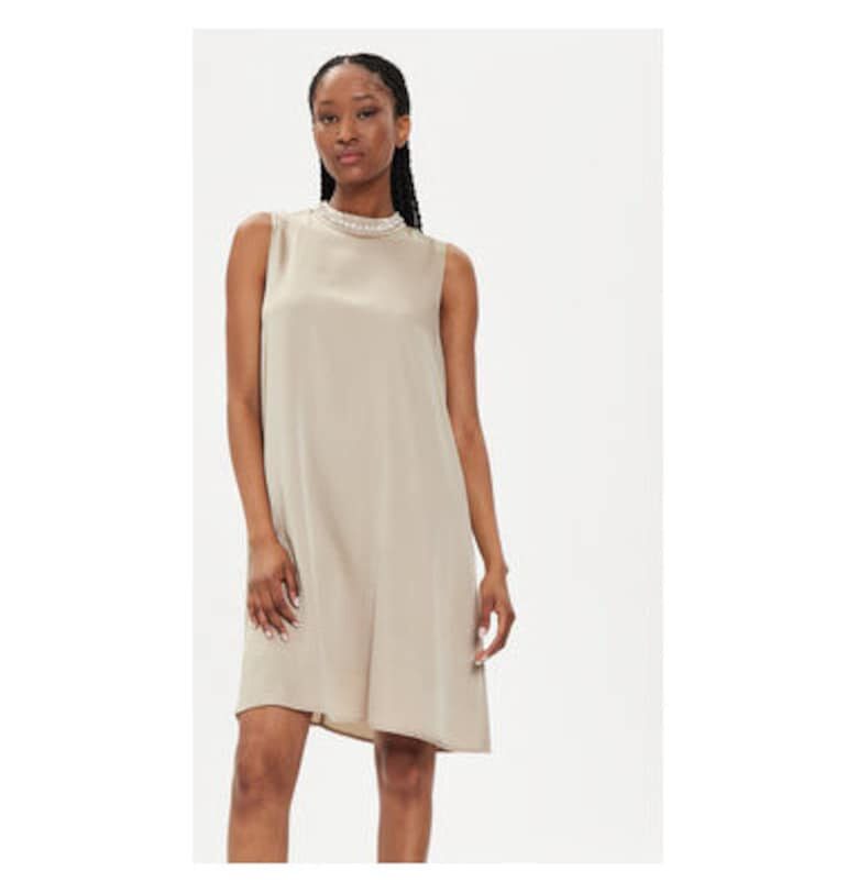 Дамска рокля -  303956813 - Рециклиран полиестер - Бежов - Бежов Bruuns Bazaar