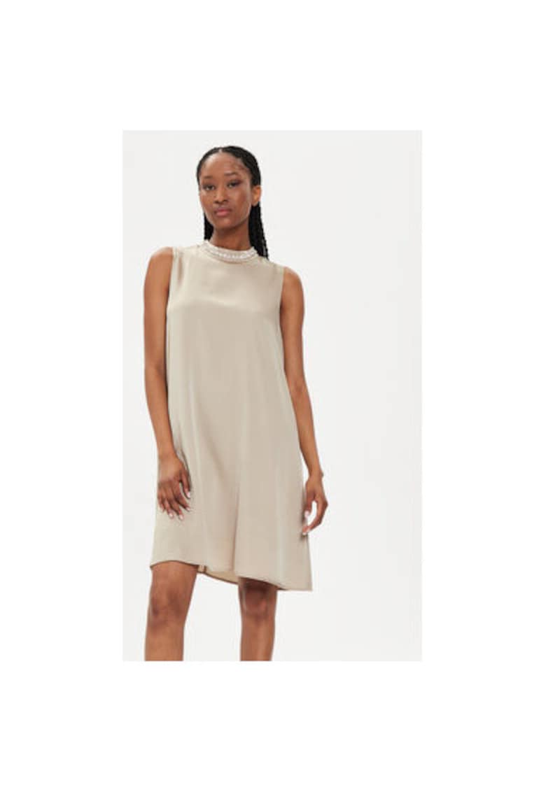 Дамска рокля - 303956813 - Рециклиран полиестер - Бежов - Бежов Bruuns Bazaar