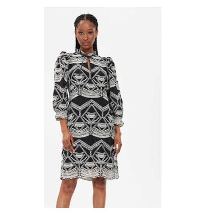 Дамска рокля -  303956837 - Органичен памук - Черна - Черен Bruuns Bazaar