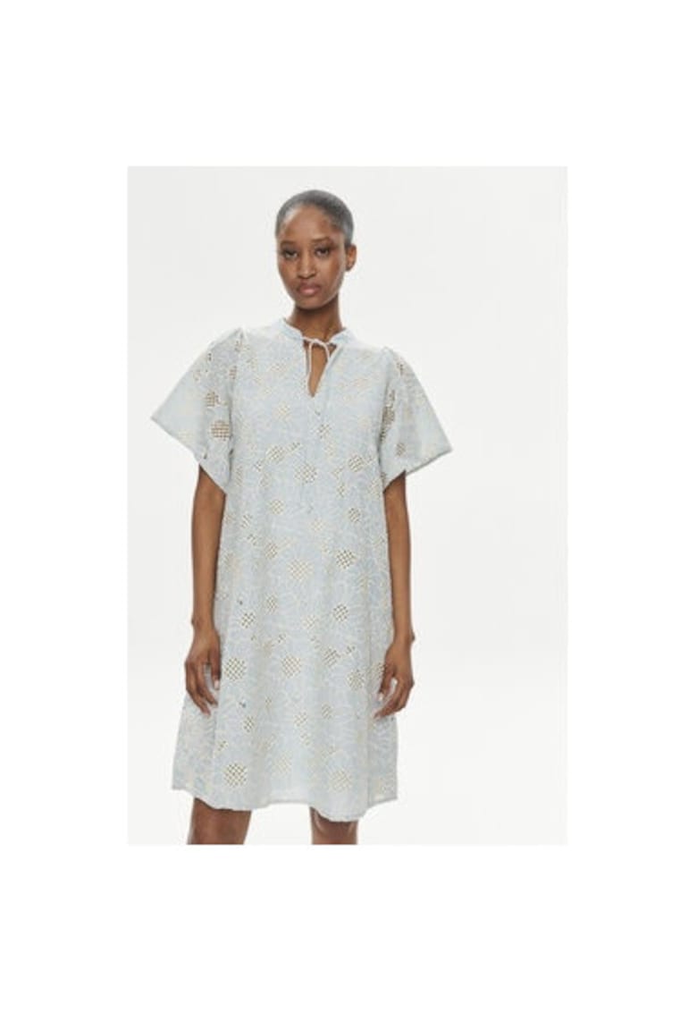 Дамска рокля - 303956905 - органичен памук - син - Син Bruuns Bazaar