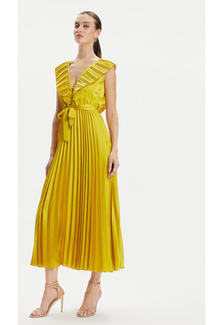 Дамска рокля - 304080234 - Полиестер - Жълт - Жълт DIXIE