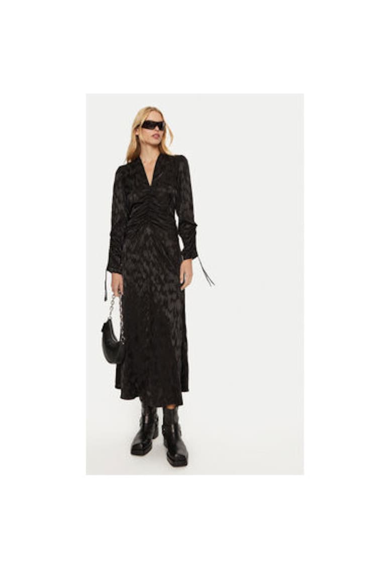 Дамска рокля - 304134845 - Вискоза - Черен GESTUZ