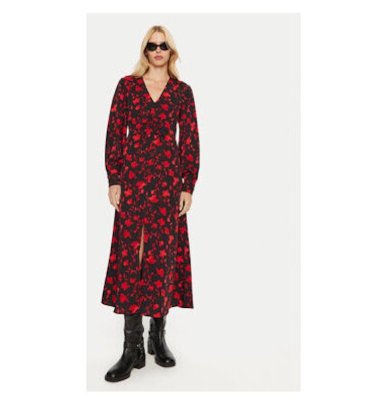 Дамска рокля -  304134876 - Рециклиран полиестер/Полиестер - Черен - Черен GESTUZ