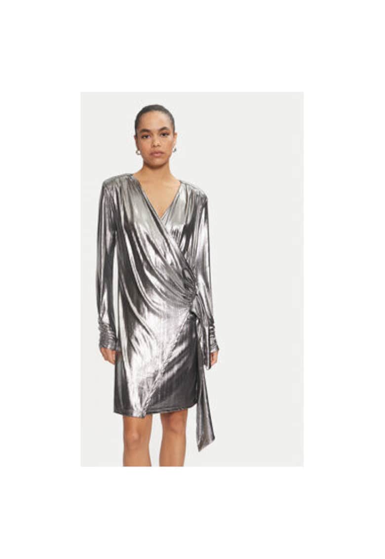 Дамска рокля - 304176692 - Полиестер - Сребрист Karen by Simonsen