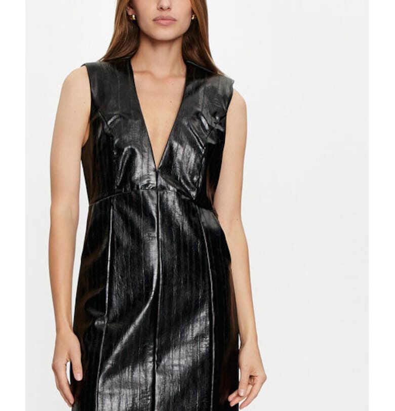 Дамска рокля -  304295188 - Еко кожа - Черна - Черен Sisley