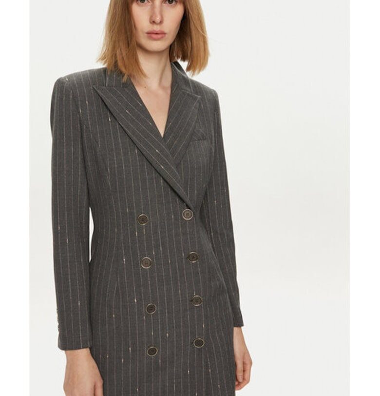 Дамска рокля -  304362118 - Рециклиран полиестер/Вълна - Сива - Сив Simona corsellini