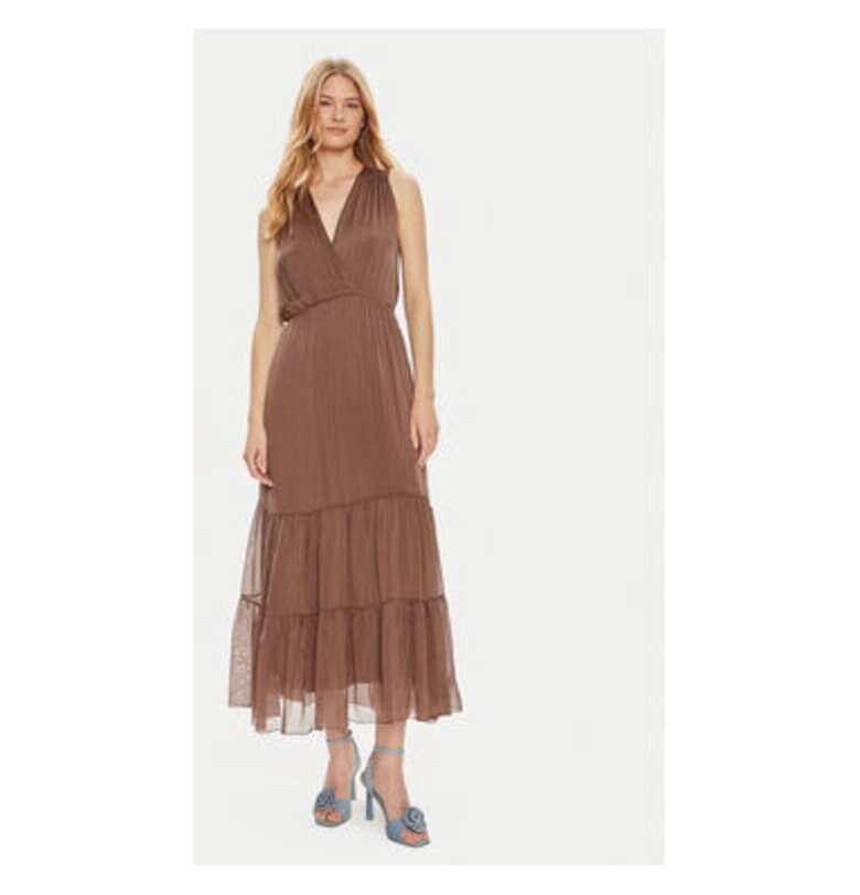 Дамска рокля -  304437380 - Вискоза/Коприна - Кафяв Haveone