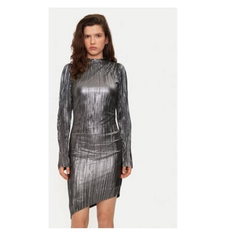 Дамска рокля -  304453625 - Полиестер - Сребрист - Сребрист Bruuns Bazaar