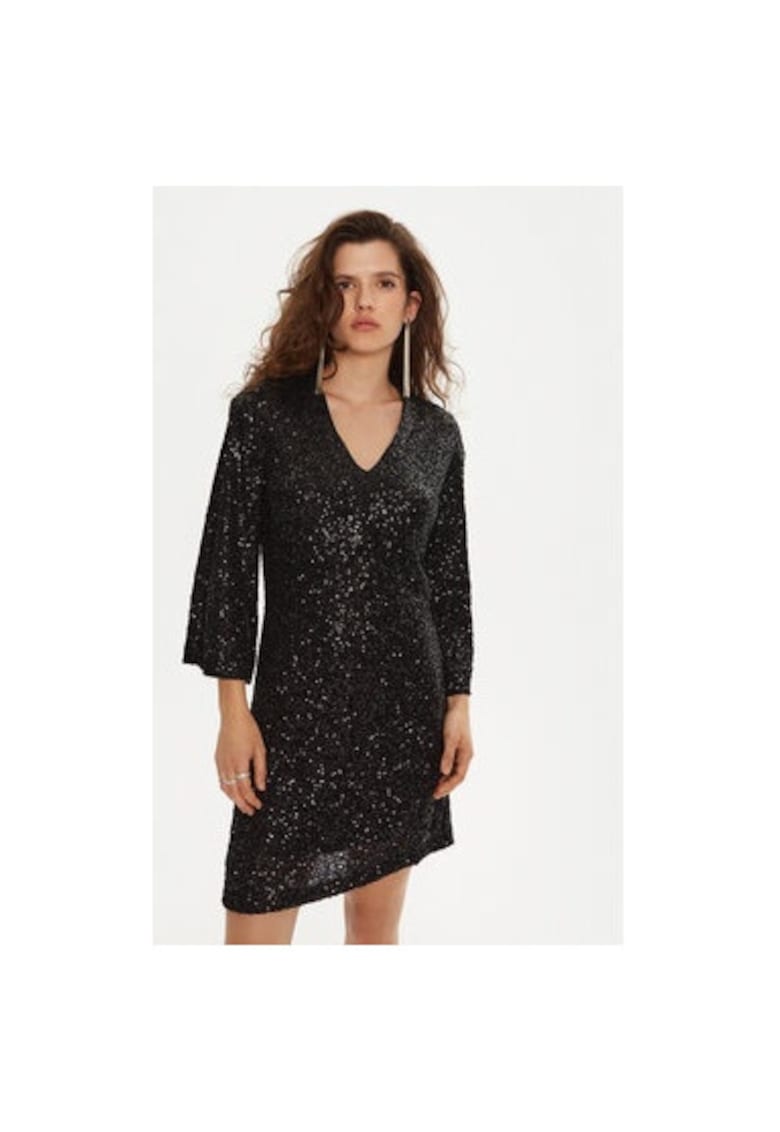 Дамска рокля - 304453632 - Полиестер - Черен Bruuns Bazaar