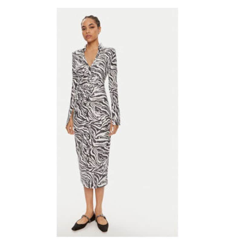 Дамска рокля -  304471360 - Рециклиран полиестер - Бял - Бял ROTATE