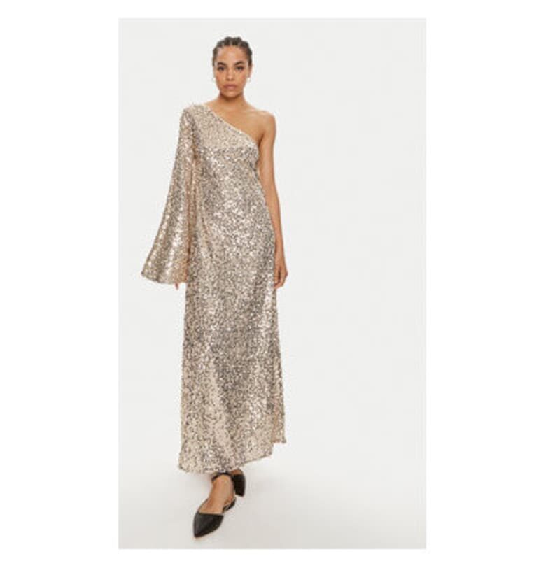 Дамска рокля -  304471414 - Рециклиран полиестер - Златен - Златист ROTATE