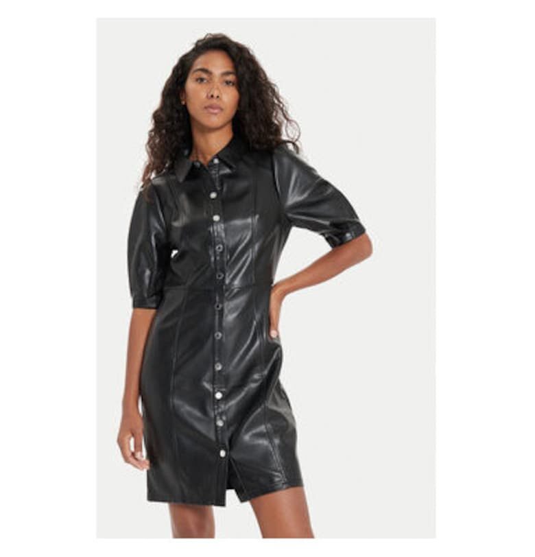 Дамска рокля -  304483448 - Екокожа - Черна Morgan