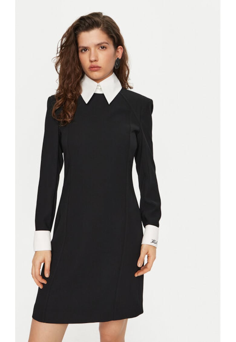 Дамска рокля - 304580314 - Полиестер - Черен - Черен Karl Lagerfeld