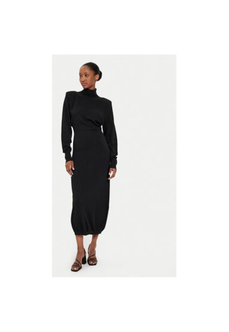 Дамска рокля - 304638398 - Вискоза/Вълна/Полиамид - Един размер INTL - Черна kontatto