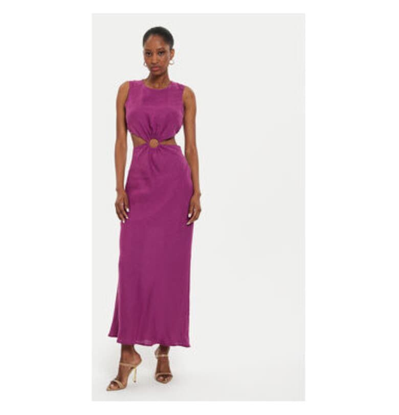 Дамска рокля -  304686481 - Вискоза/Лен - Лилаво - Виолетов VICOLO