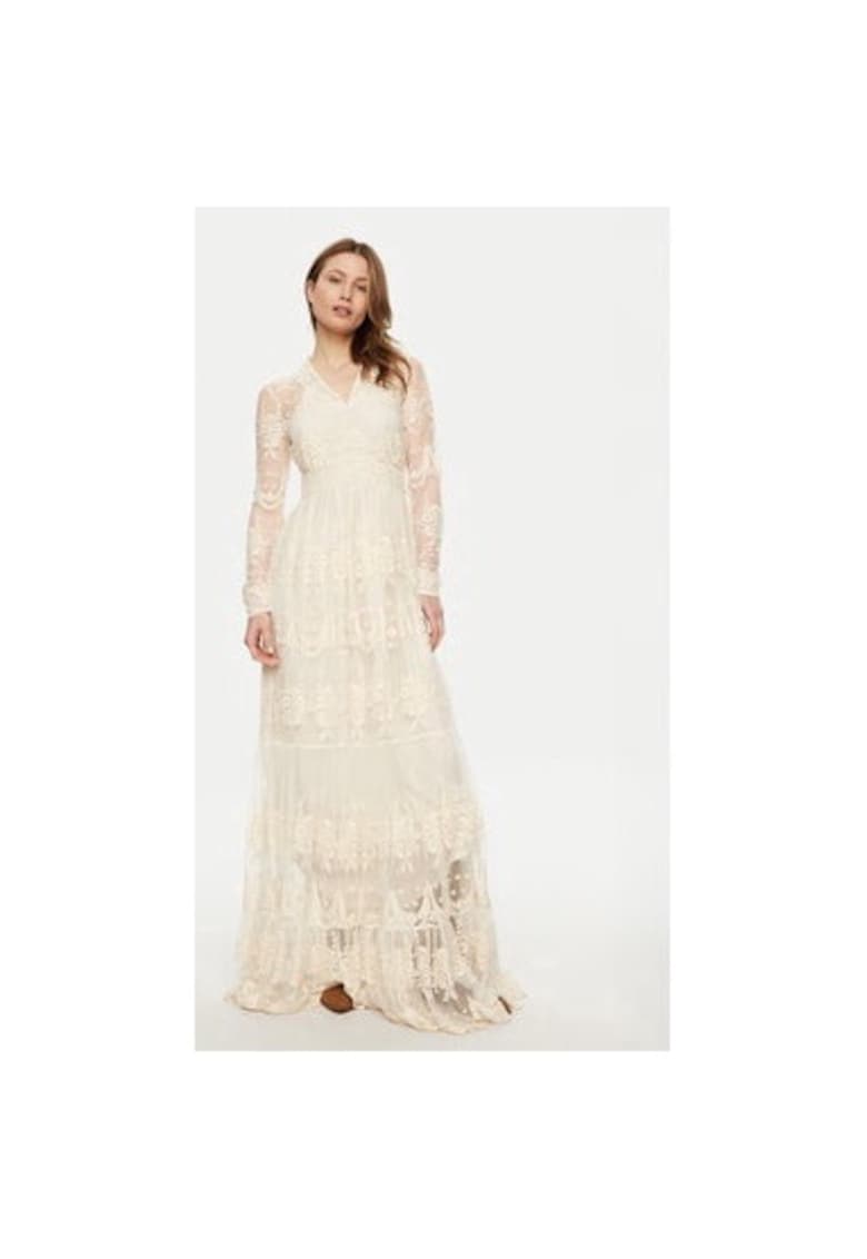 Дамска рокля - 304893667 - Памук/Полиамид - Бял Yas