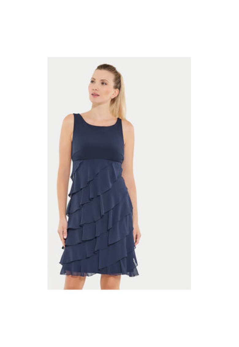 Дамска рокля - 304907241 - Полиестер - Син - Син Swing