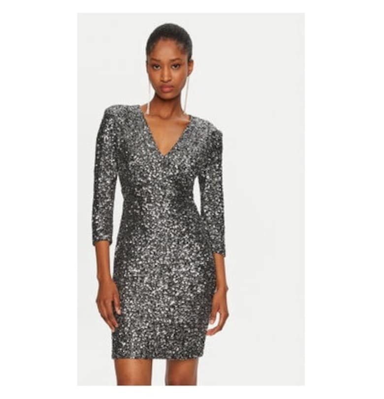 Дамска рокля -  305018076 - Рециклиран полиестер - Сребрист - Сребрист Rinascimento