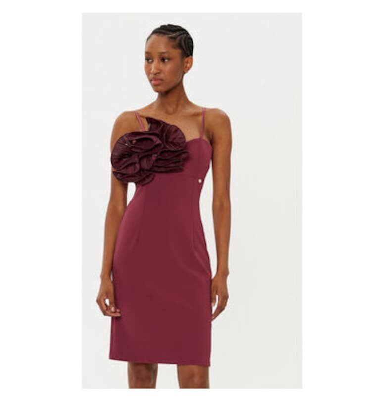 Дамска рокля -  305119261 - Полиестер - Червен Rinascimento