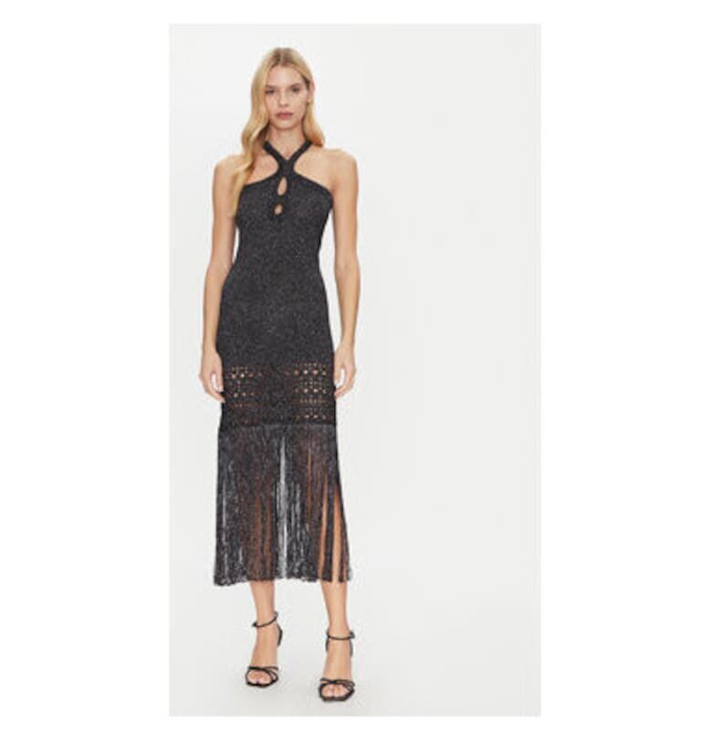 Дамска рокля -  305172501 - Вискоза/Метални влакна - Черна - Черен Simona corsellini