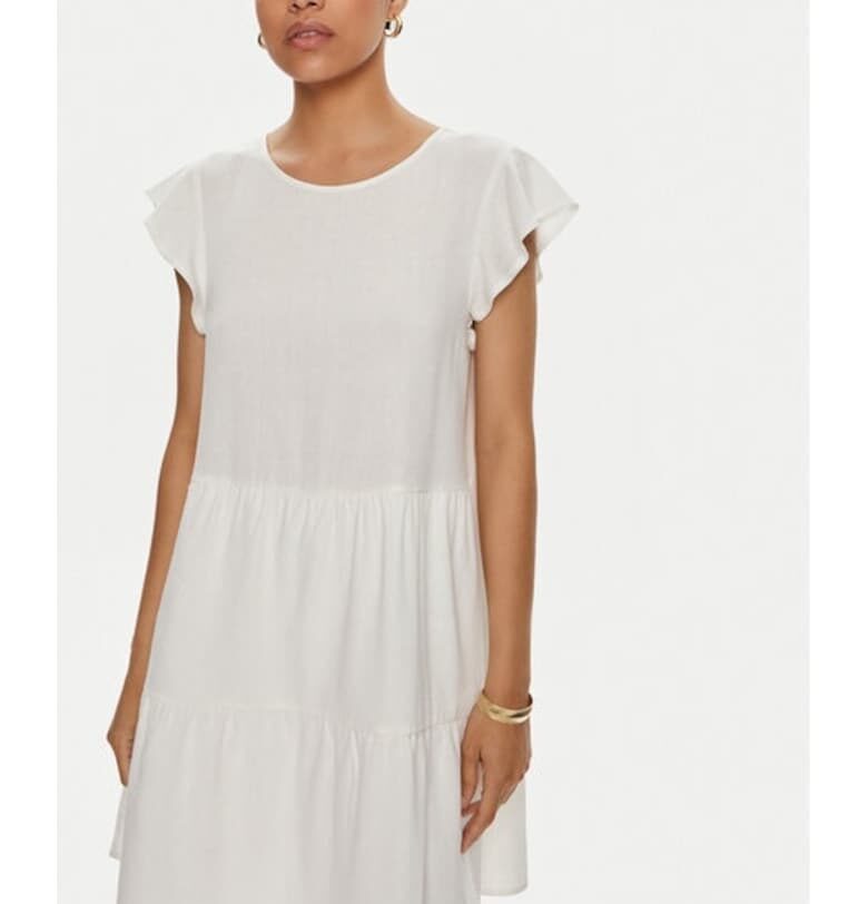 Дамска рокля -  53397 - Лен/Вискоза - Бяла Vila