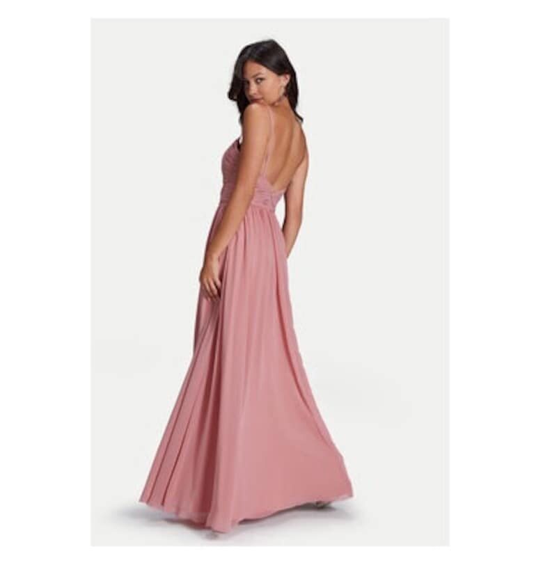 Дамска рокля -  5AH025HK - Синтетичен материал - 34 - Розов Hey kyla