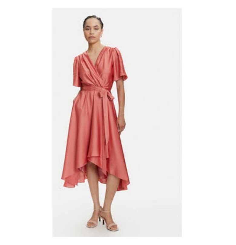 Дамска рокля  5AJ04000 - Полиестер - Оранжев - Оранжев Swing