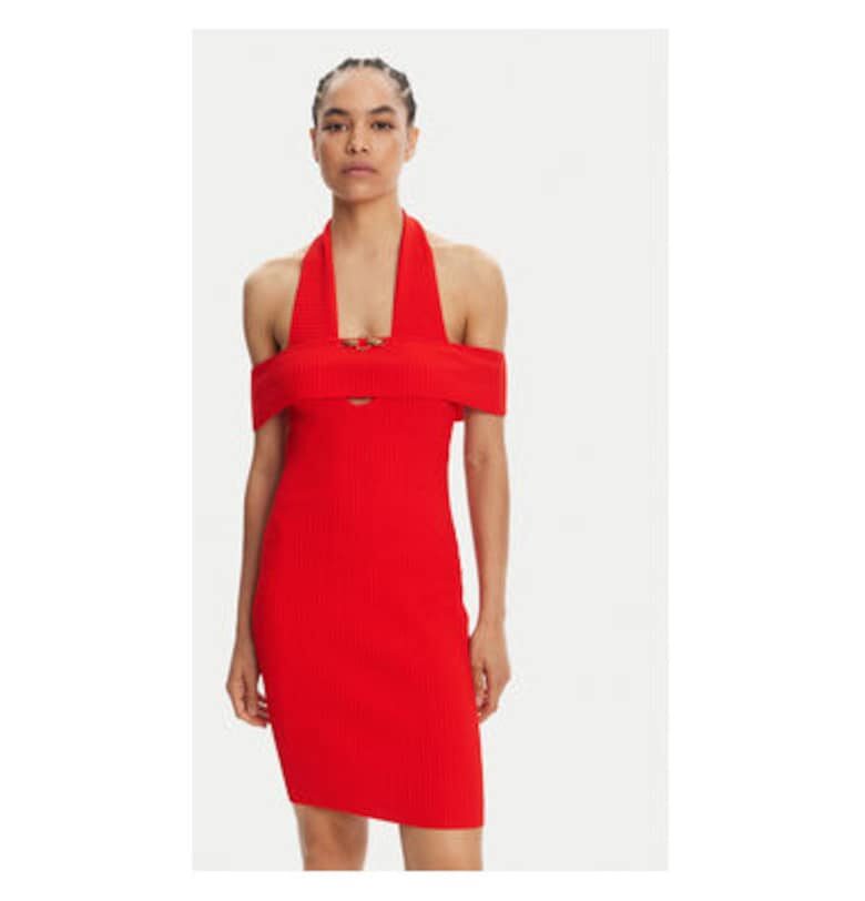 Дамска рокля  78PAOM19 CMH51 - Вискоза/Полиамид - Червен - Червен JUST CAVALLI