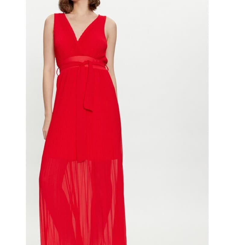 Дамска рокля -  80180 - Червена - Полиестер DIXIE