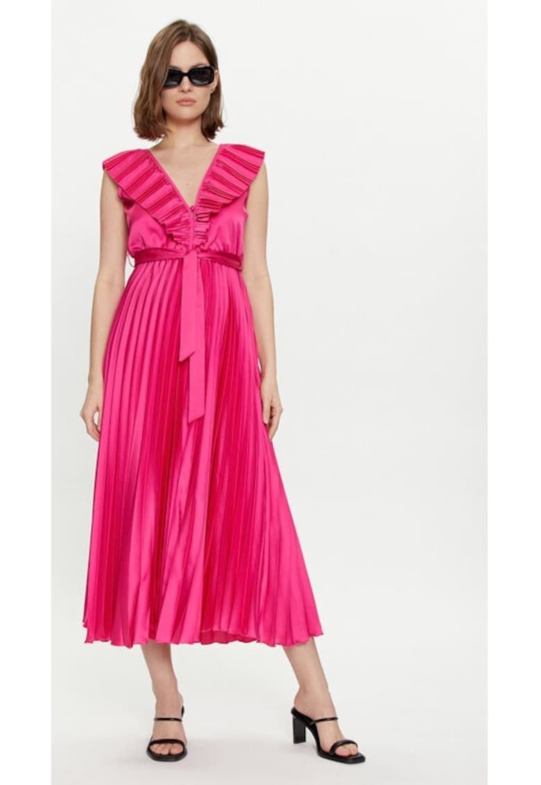 Дамска рокля - 80258 - Розова - Полиестер DIXIE