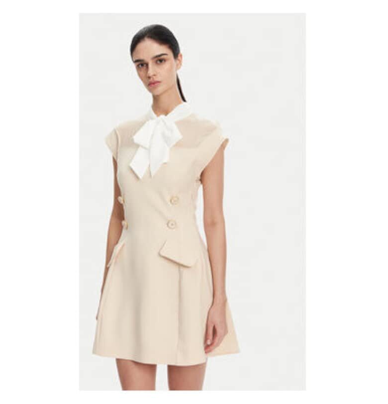 Дамска рокля  AFJJJKP - Полиестер - Екрю Imperial