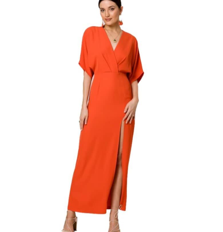 Дамска рокля -  Argagune - Полиестер - Оранжев Makover