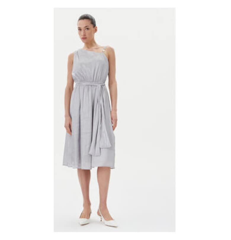 Дамска рокля  FQ25SD2009W797T4 - Рециклиран полиестер/Полиестер - Сребрист - Сребрист Fracomina