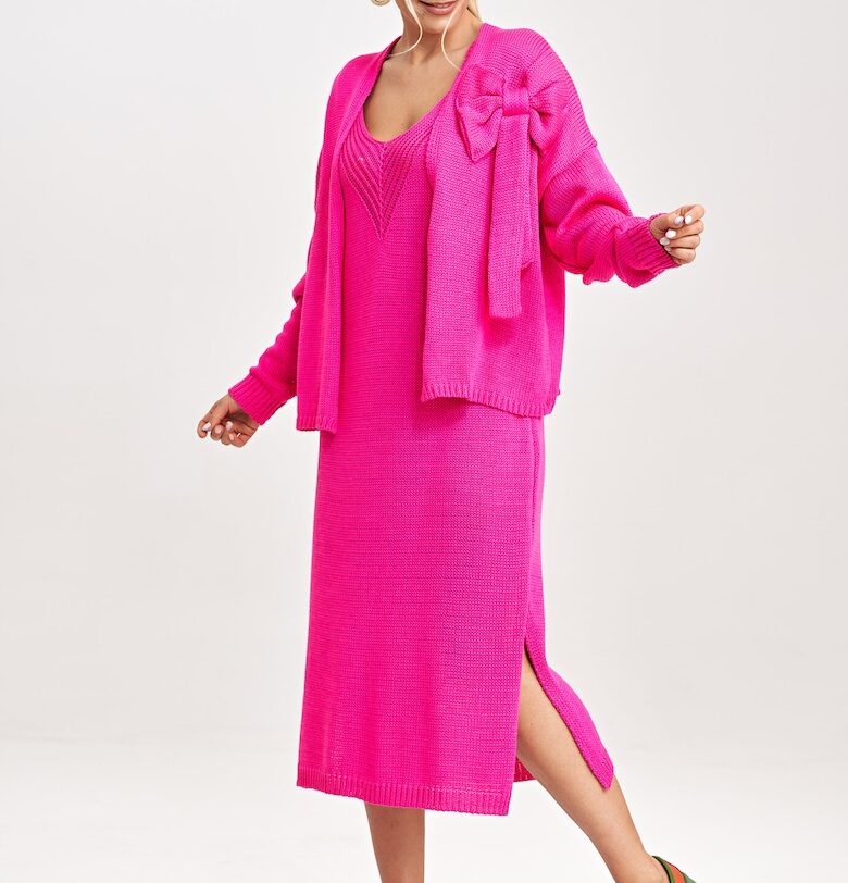 Дамска рокля  M997 - акрил - памук - лилаво - Един размер Figl