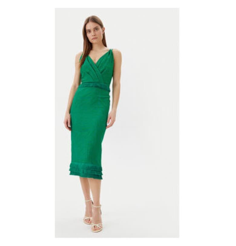 Дамска рокля  P25CPAB02001 - Вискоза/Полиамид - 46794 - Зелен Simona corsellini