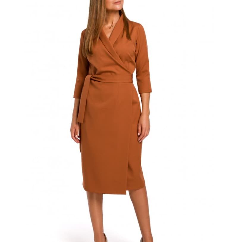 Дамска рокля - Style - Полиестер/Еластан - Червен Stylove