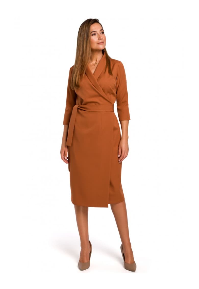 Дамска рокля - Style - Полиестер/Еластан - Червен Stylove