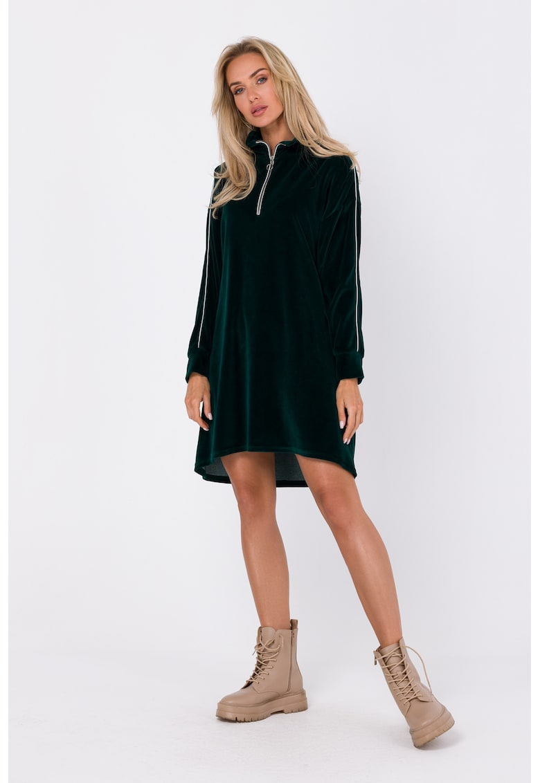 Дамска рокля - Абито - Елегантна - Полиестер/Памук - Зелен MOE