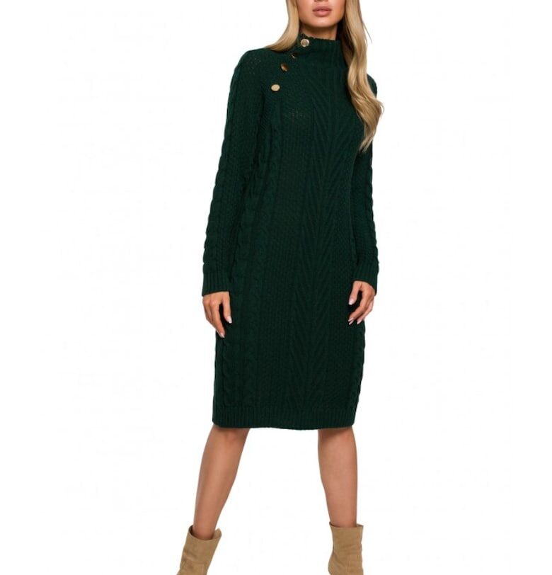 Дамска рокля -  Акрил/Полиамид - Тъмнозелена MOE