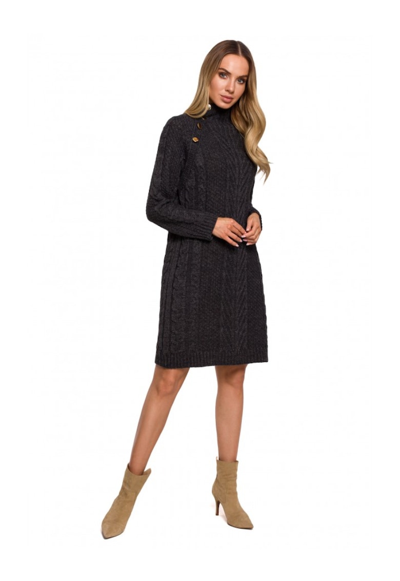 Дамска рокля - Акрил/Полиамид - Черна - Графитено сиво MOE