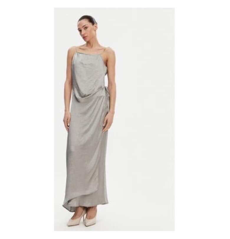 Дамска рокля - Биргит Херскинд - 304928253 - Ацетат - Сребърен - Сребрист Birgitte Herskind