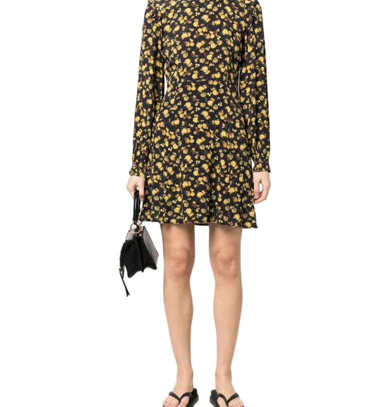 Дамска рокля  Вискоза - Жълт/Тъмносин Tommy Hilfiger