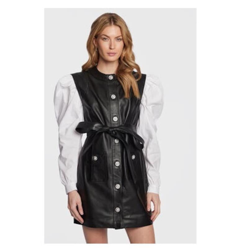 Дамска рокля - Изработена по поръчка - 301561347 - Естествена кожа - Черна - Черен custommade