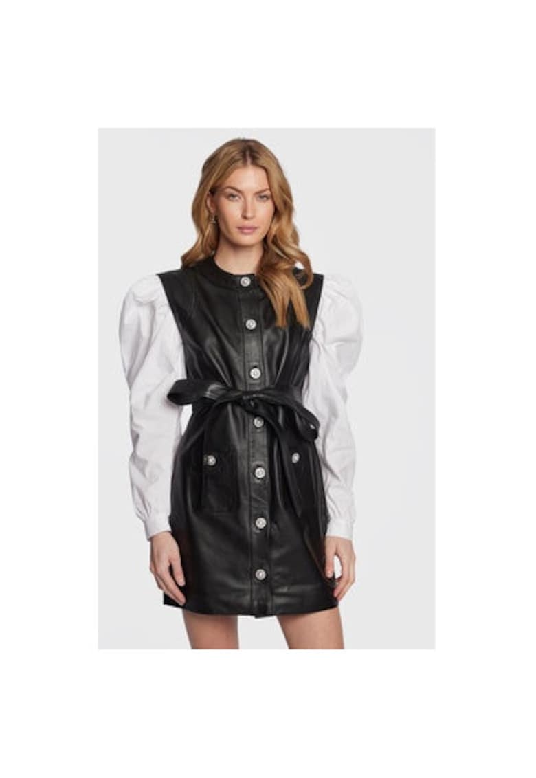 Дамска рокля - Изработена по поръчка - 301561347 - Естествена кожа - Черна - Черен custommade