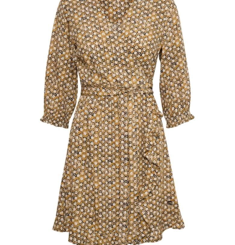 Дамска рокля - Кремава - 302897636 - Вискоза - Многоцветен Cream