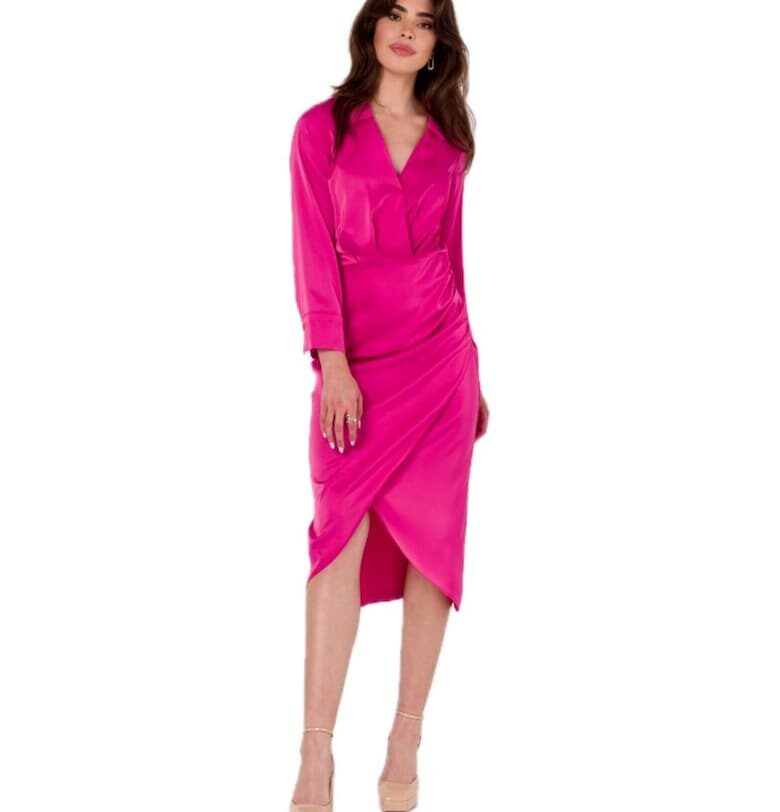 Дамска рокля - Маковер - Цена - розова - XXL Makover