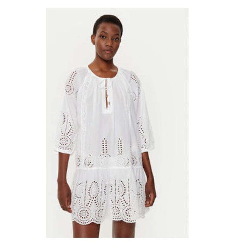 Дамска рокля - Мелиса Одабаш - 305150783 - Памук - Бяла - Бял Melissa odabash