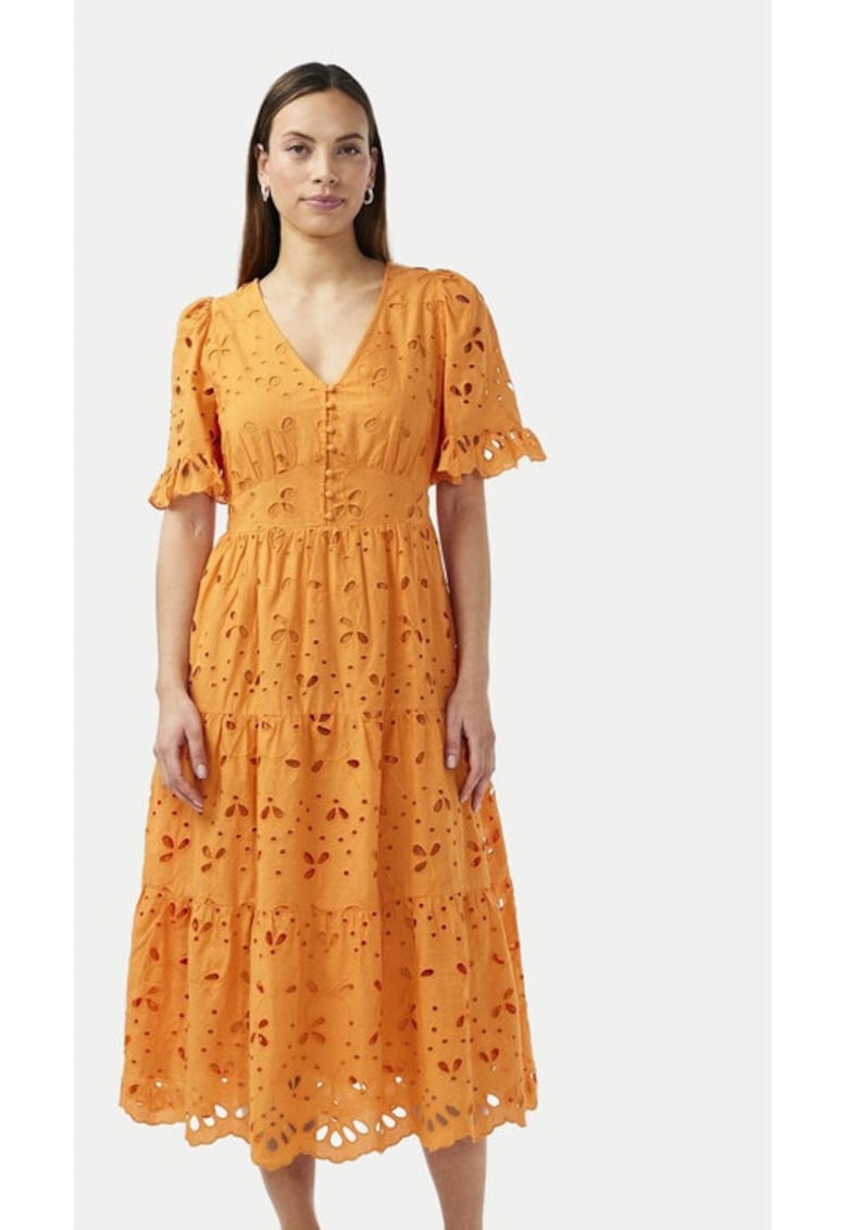 Дамска рокля - Оранжев - Памук Yas